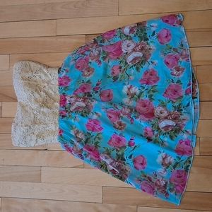💐 Rue21 strapless floral dress, small 💐